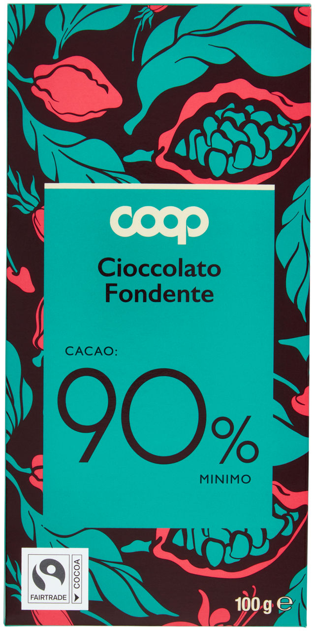Tavoletta di cioccolato fondente 90% coop g 100