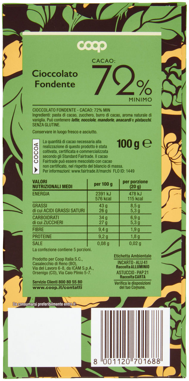 Tavoletta di cioccolato fondente 72% 100 gr - Immagine 21