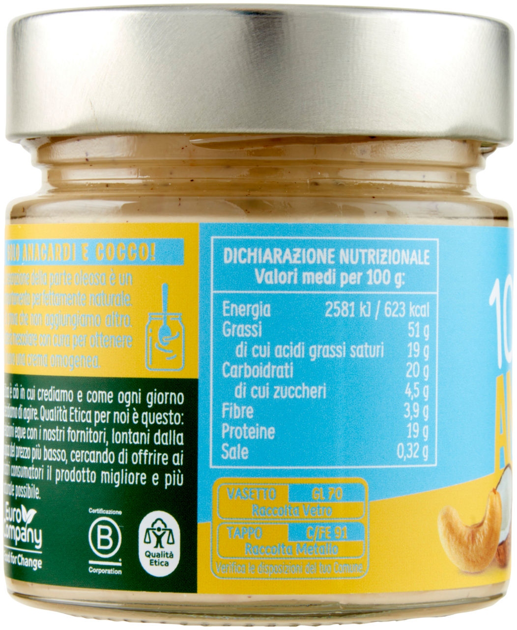 Crema spalmabile anacardi e cocco 175 gr - Immagine 11