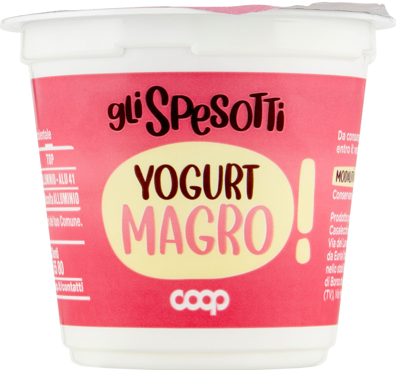 Yogurt magro bianco gli spesotti coop g 125