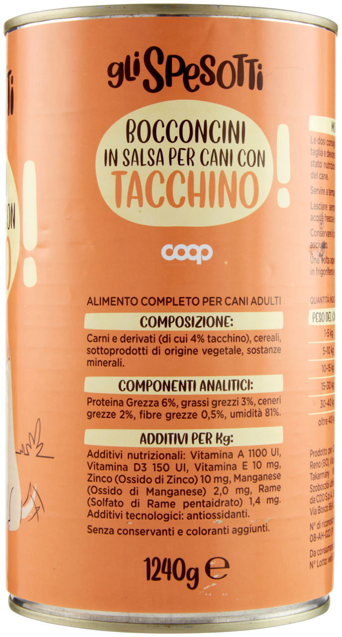 UMIDO CANE BOCCONCINI PER CANI TACCHINO LATTINA COOP KG 1,24 - Immagine 31