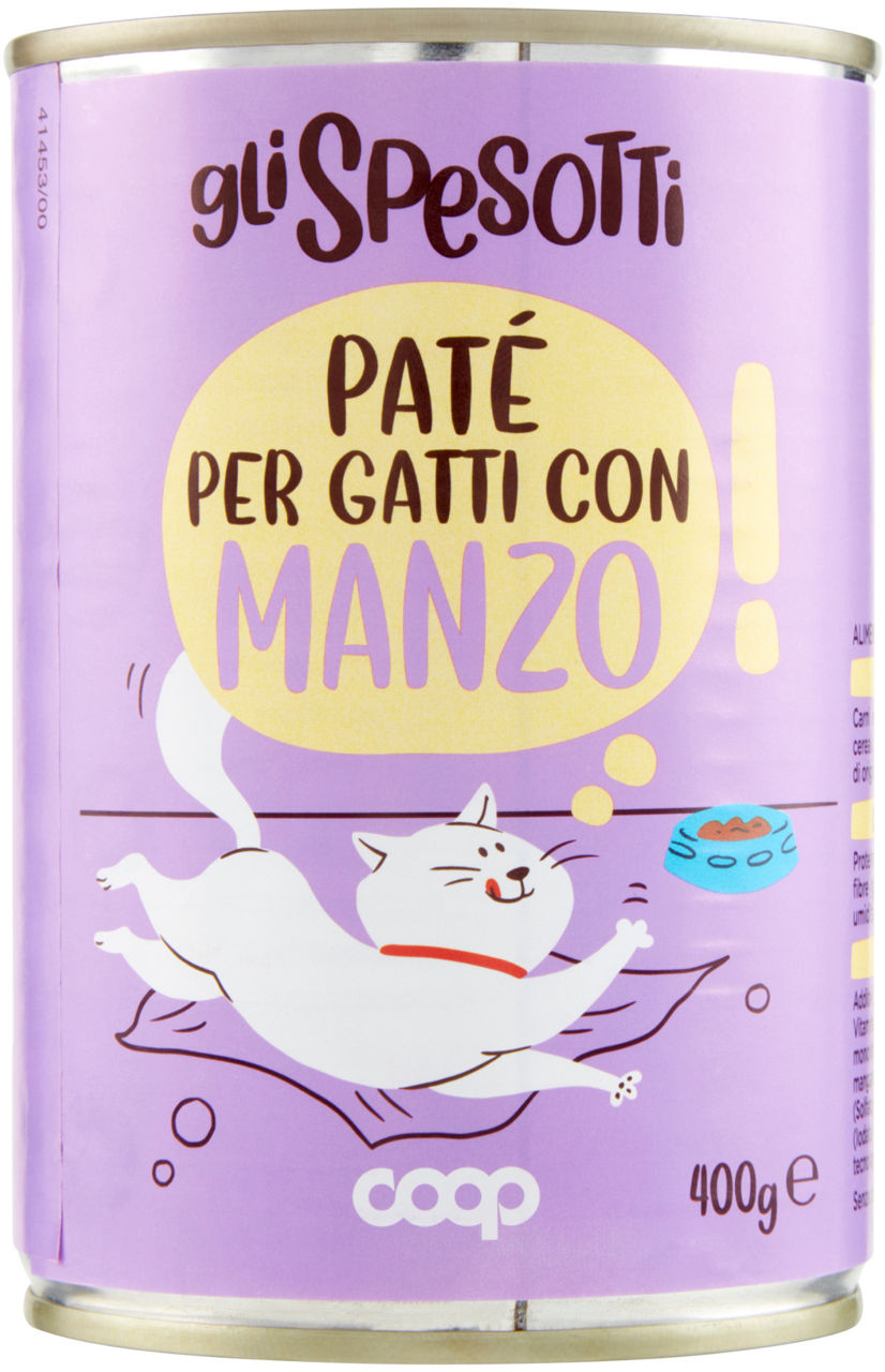 Umido gatto pate' per gatti con manzo coop g400 - Immagine 01