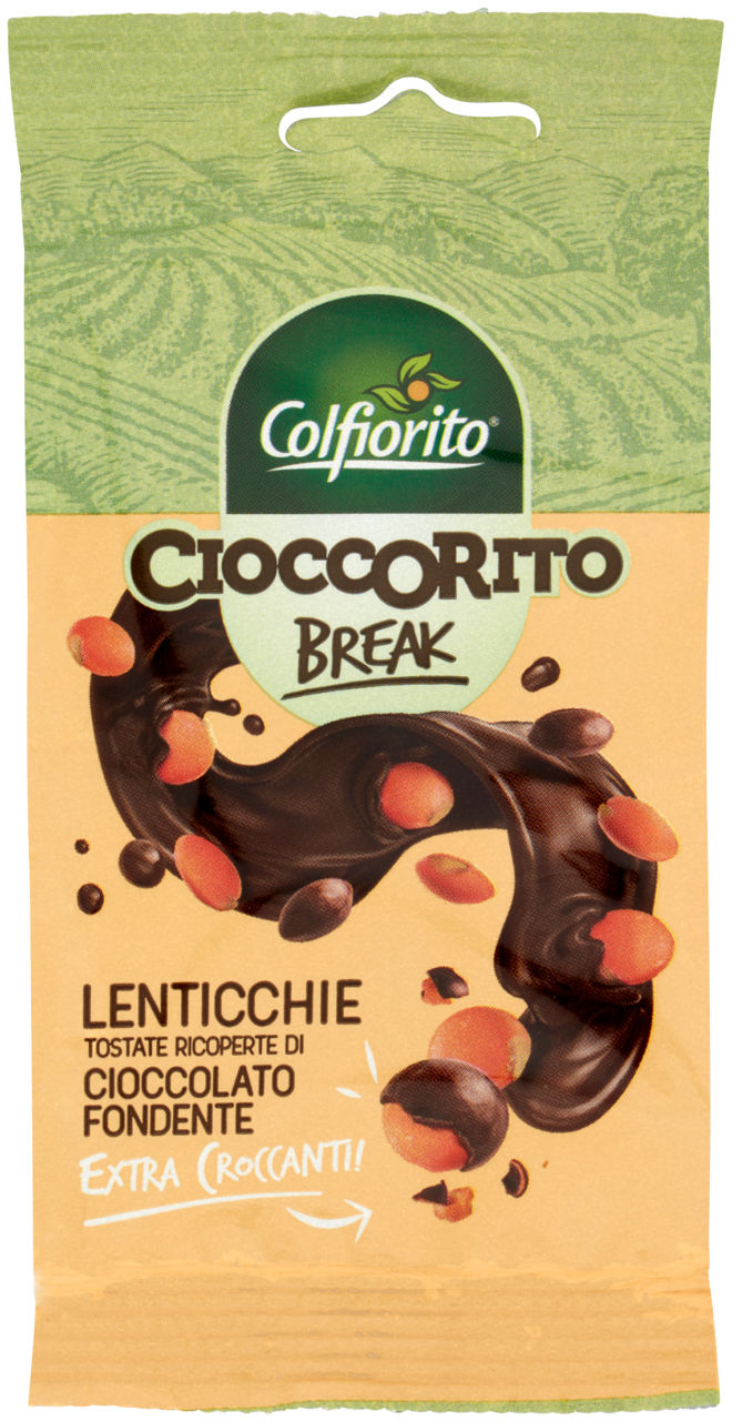 Lenticchie tostate ricoperte di cioccolato fondente 25 gr