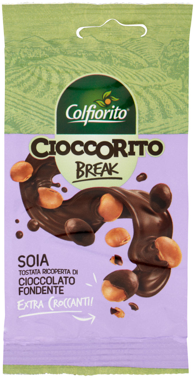 Soia tostata ricoperta di cioccolato fondente 25 gr