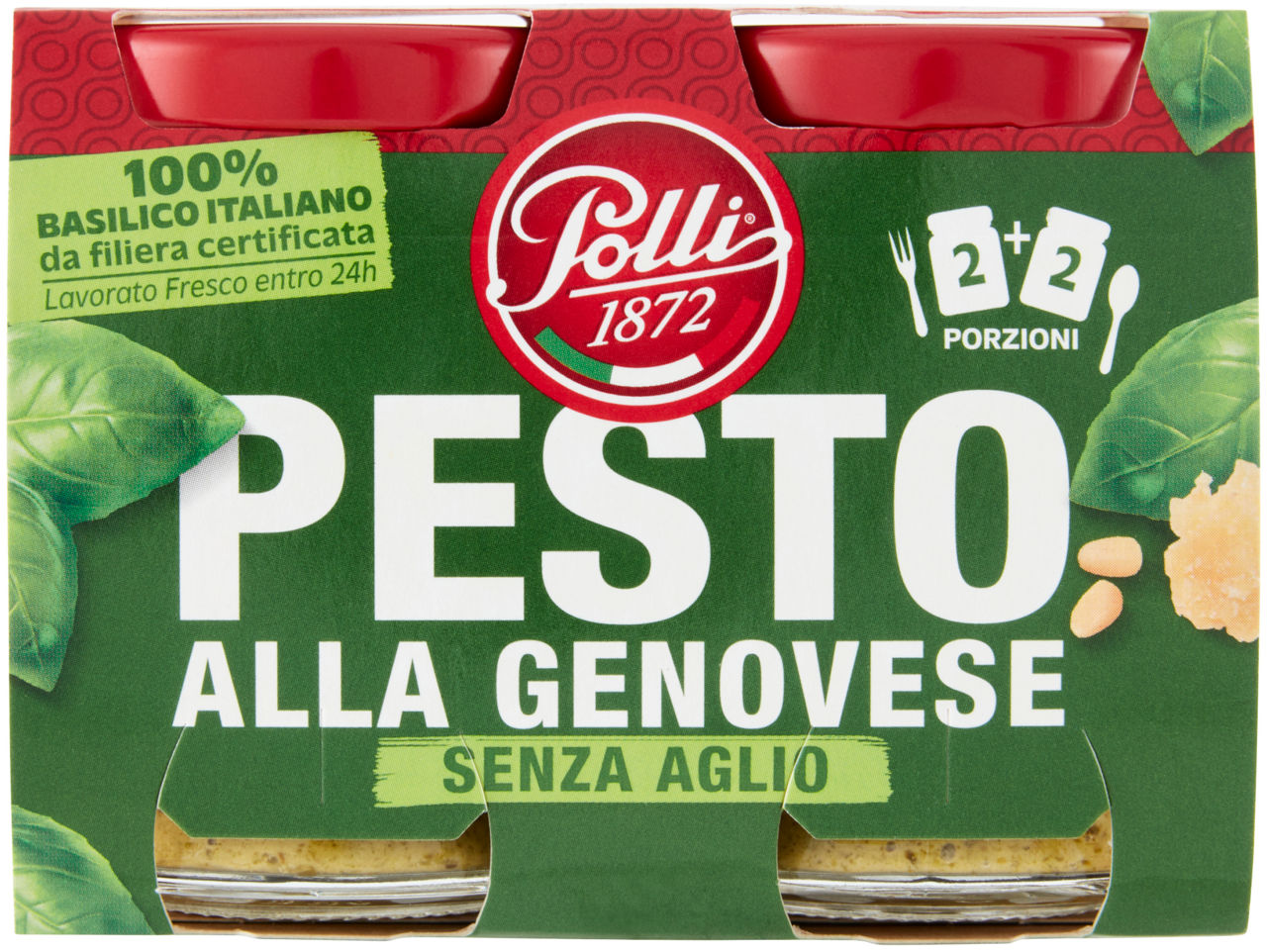 Pesto alla genovese senza aglio 2 pz x 90 gr