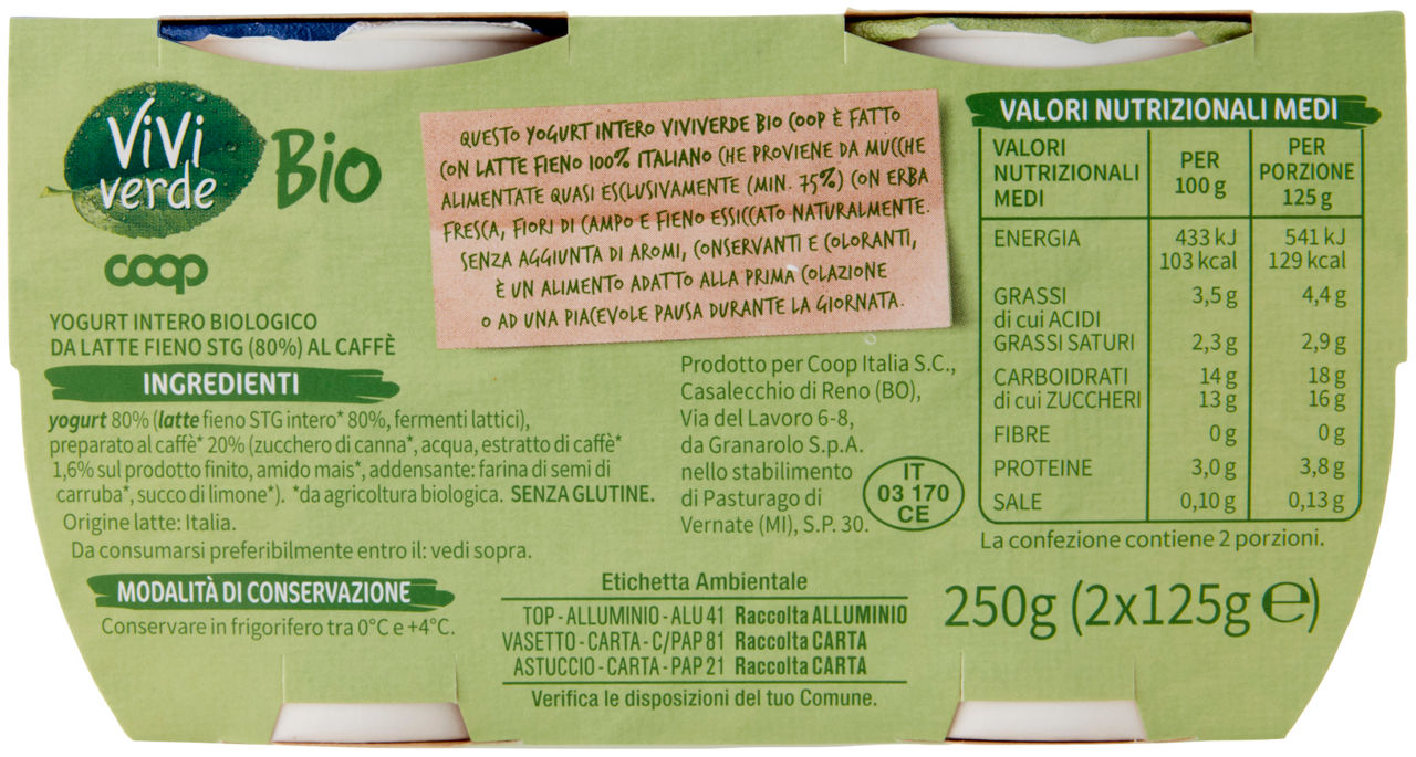 Yogurt intero al caffè bio 2 pz da 125 gr - Immagine 21