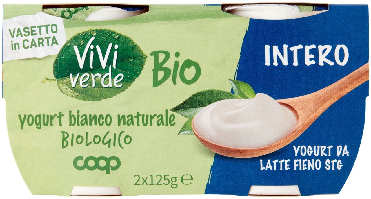 Yogurt intero bio vivi verde coop bianco 2x125g