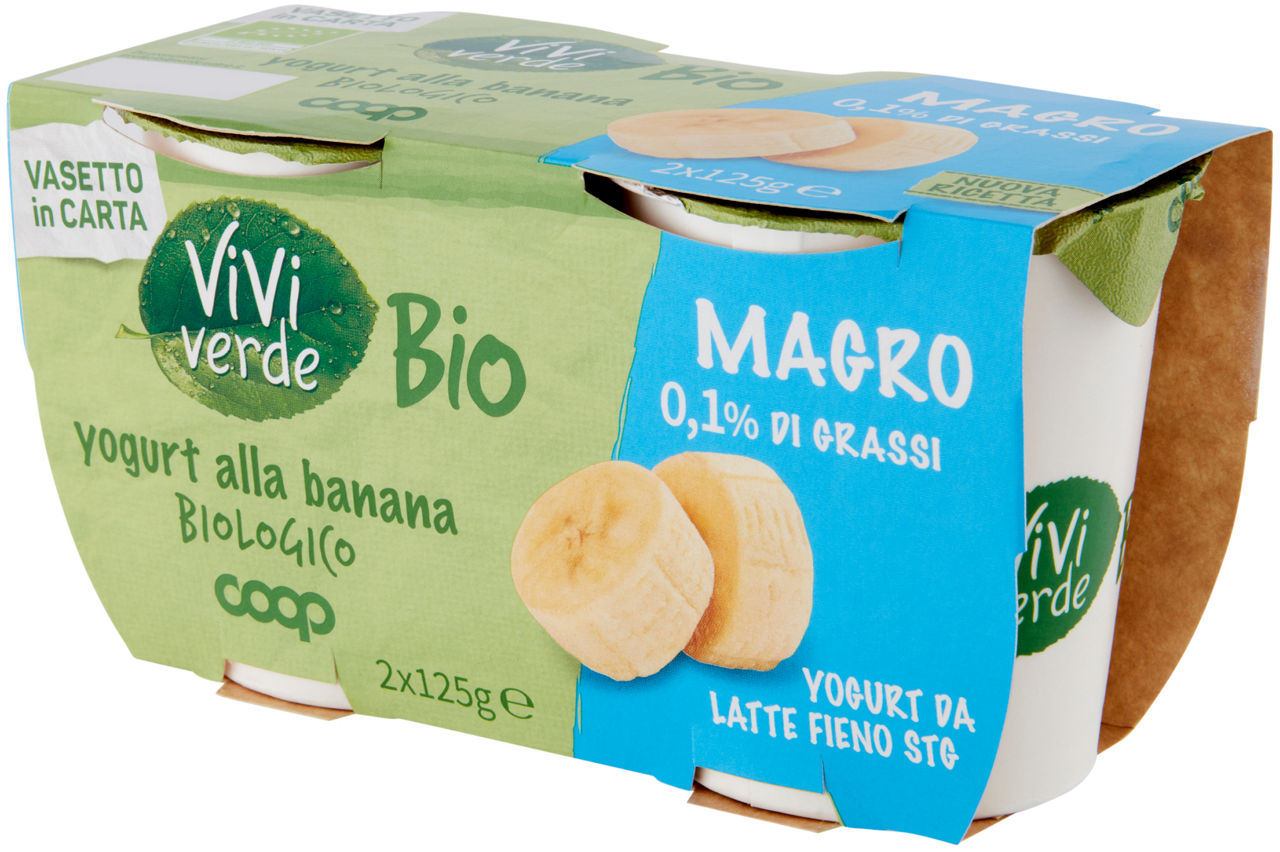 YOGURT MAGRO 0,1% BIO VIVI VERDE COOP BANANA 2X125G - 6