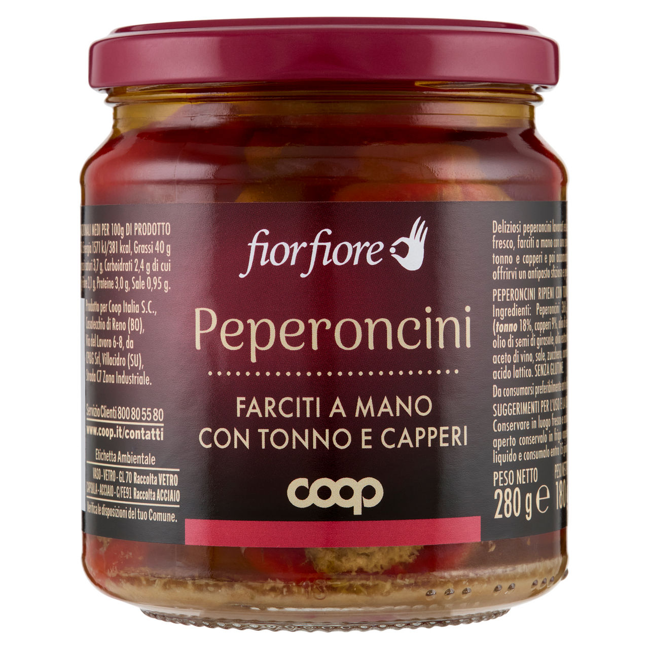 Peperoncini ripieni con tonno e capperi 280 gr - Immagine 01