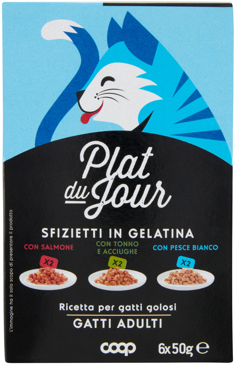 Umido per gatti in gelatina misto pesce 6 pz 50 gr