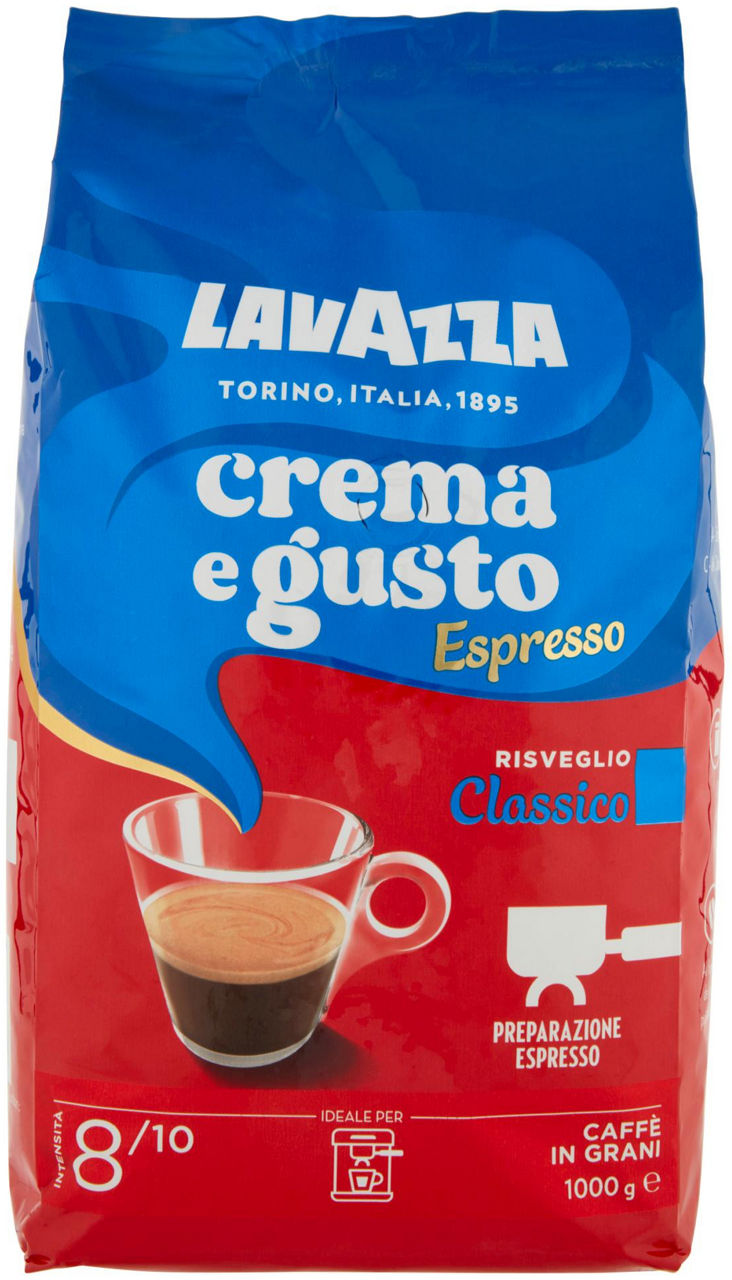 Caffe' lavazza crema e gusto espresso in grani scchetto kg 1