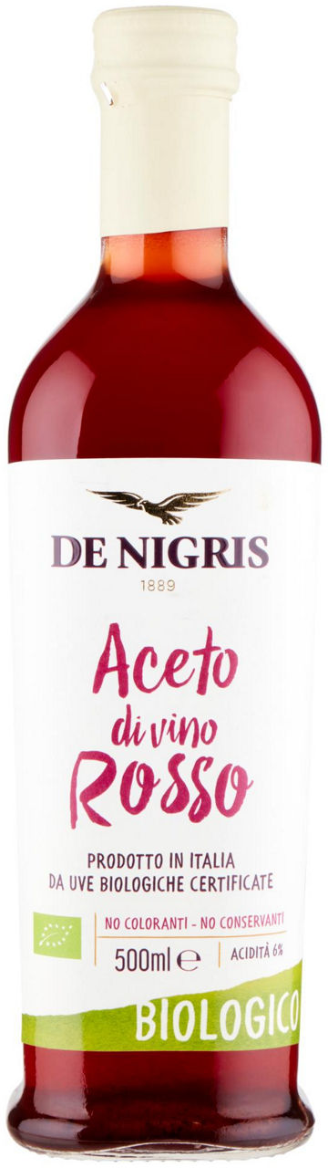 Aceto di vino rosso biologico 6% acidita' ml 500