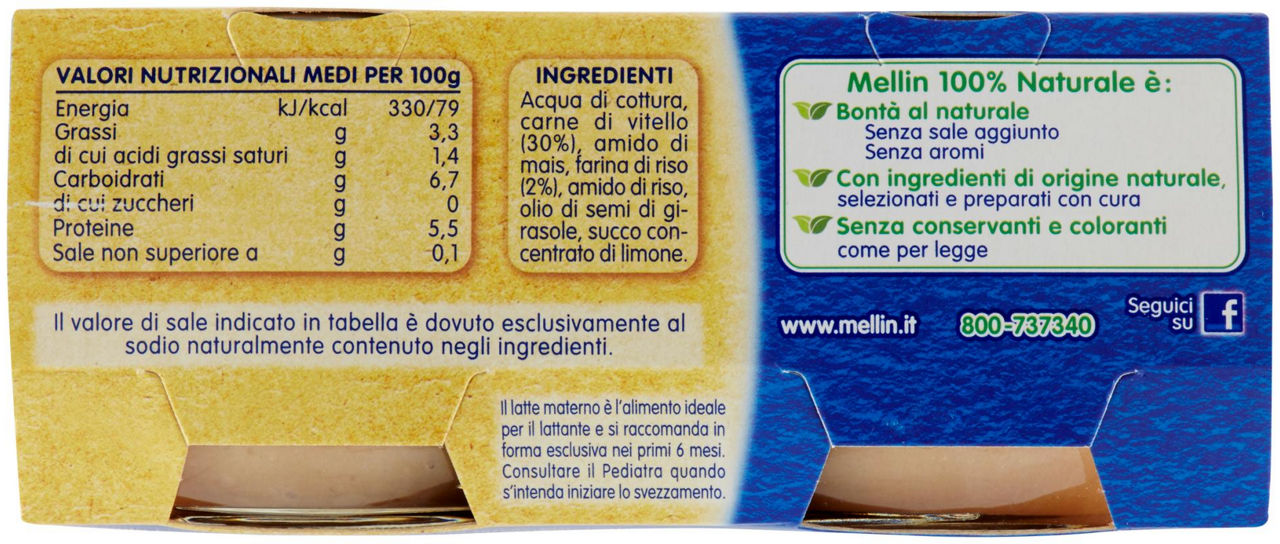Omogeneizzato  Vitello 100% Naturale 2 x 80 g - 2