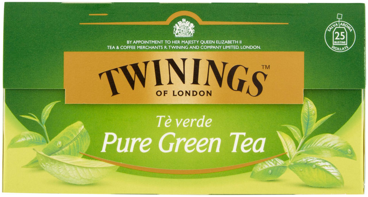 Tea twinings pure  green scatola 25 filtri gr.50