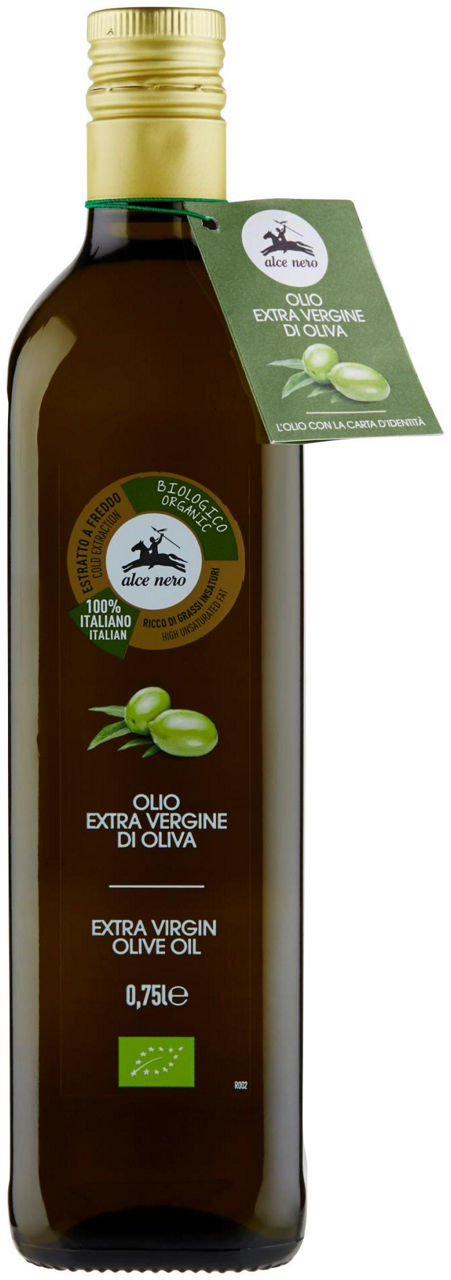 Olio extraverg.oliva biologico alce nero 100% italiano btg. ml.750