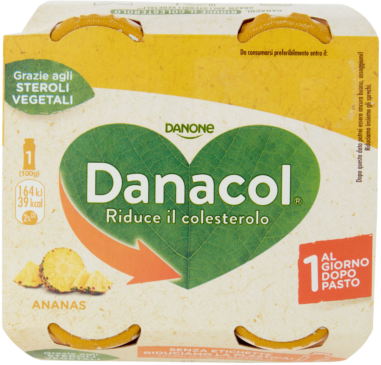 DANACOL DANONE ANTICOLESTEROLO ANANAS BTG 4X100G - 4