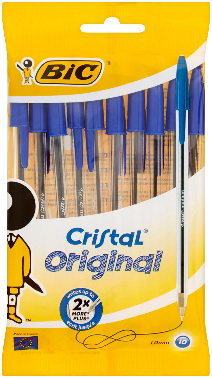 Conf.10 penne bic cristal blu (50)