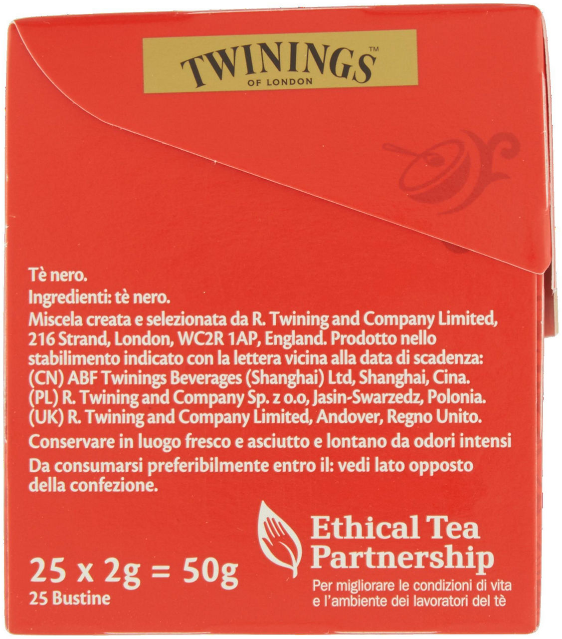TEA TWININGS ENGLISH BREAKFAST SC. 25 FILTRI GR.50 - 1