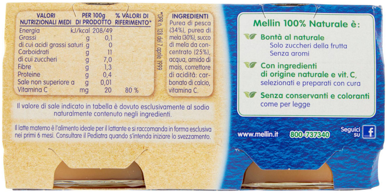 Omogeneizzato di pesca con mela 2 pz x 100 gr - Immagine 21