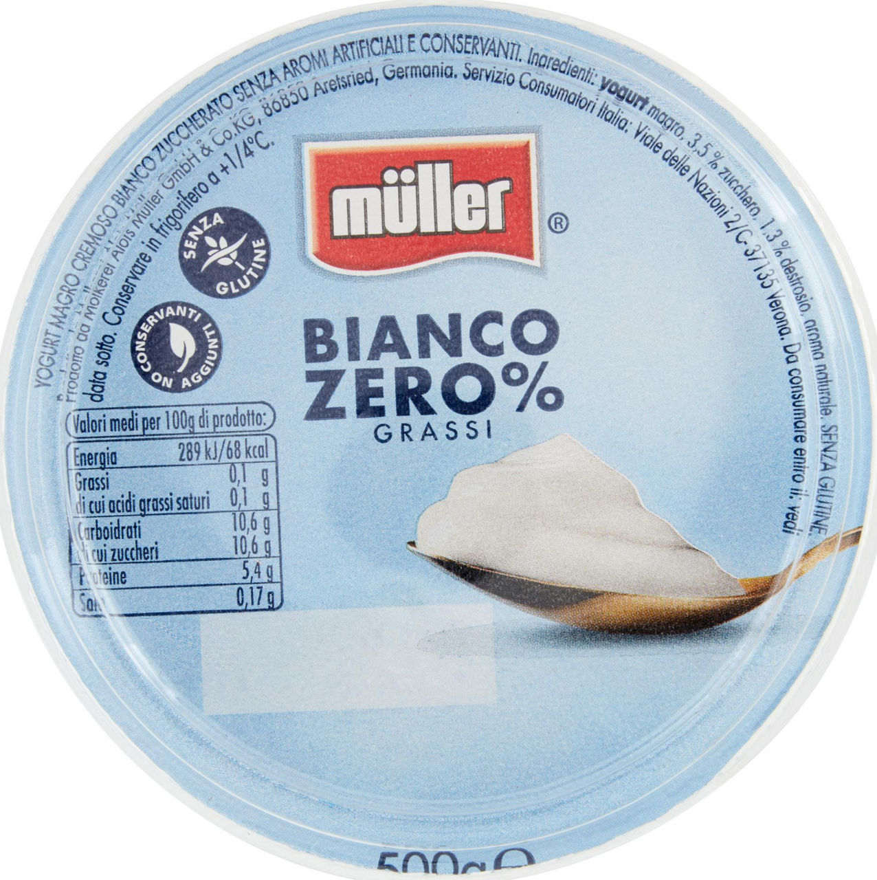 CREMA DI YOGURT 0% MAGRO MULLER BIANCO 500 G - 4