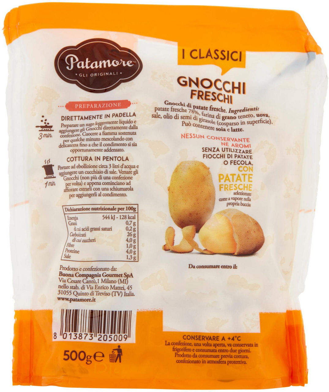 GNOCCHI FRESCHI DI PATATE PATAMORE BUSTA G 500 - Immagine 21