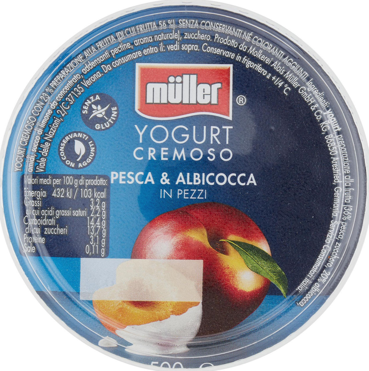 Yogurt cremoso con pesca e albicocca in pezzi 500 gr - Immagine 41