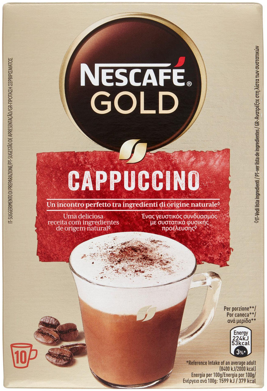 Nescafe' gold cappuccino scatola 10 buste gr.140