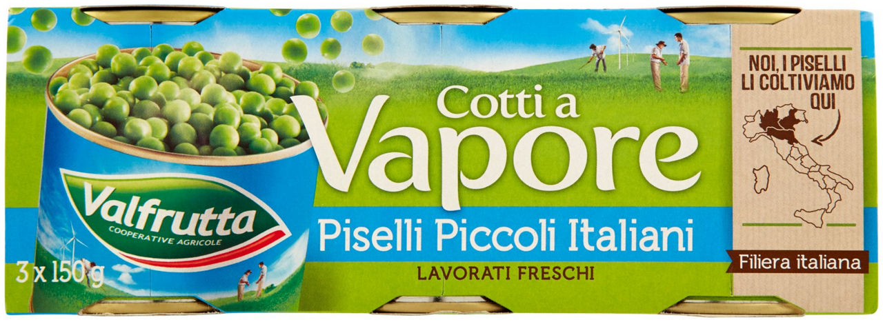 Piselli finissimi valfrutta cotti a vapore g 140x3