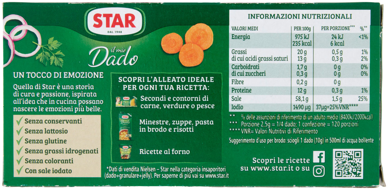 DADO CLASSICO STAR CUBETTI 30 SCATOLA GR.300 - Immagine 21