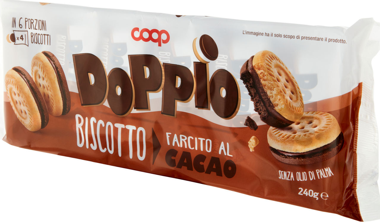 Snack Biscotto Farcito al Cacao 6 x 40 g - 6