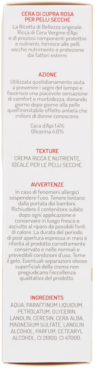 CR.VISO RICETTE DI BELLEZZA TUBO ROSA PELLI SECCHE CERA DI CUPRA ML 75 - Immagine 11