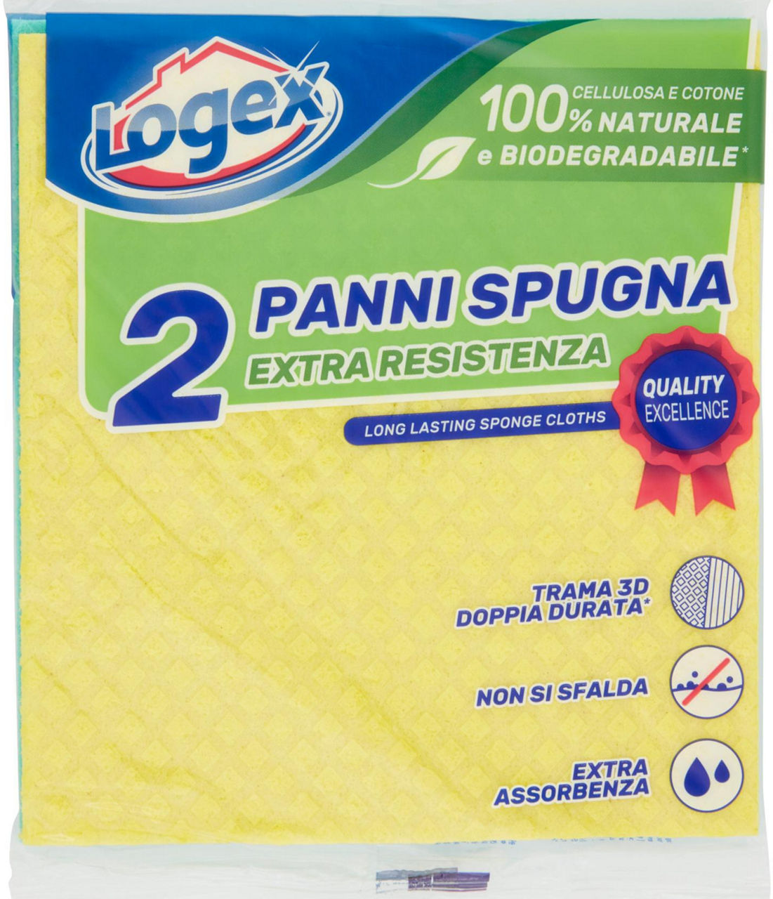 Panni spugna logex 18x20 profumato al limone pz.2