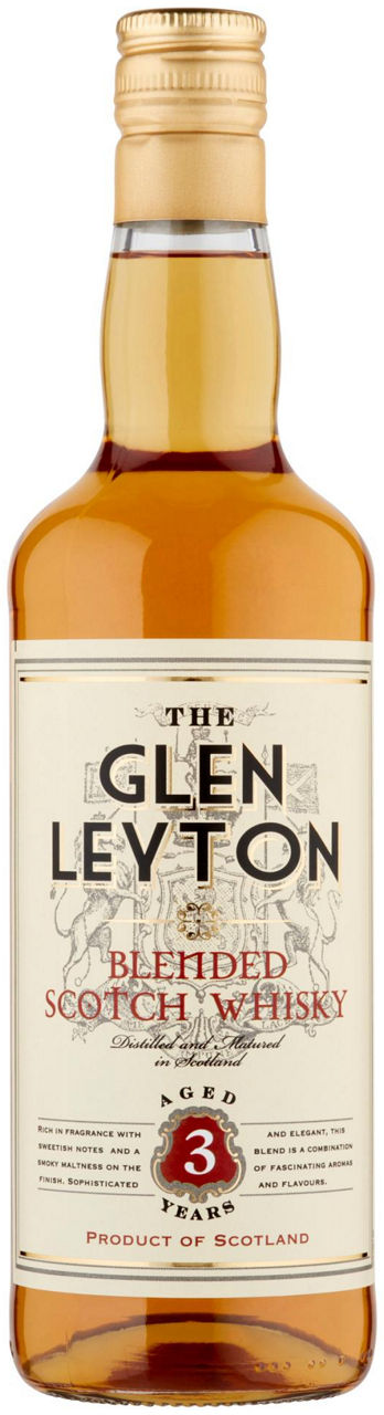Whisky glen leyton 40 gradi bottiglia ml 700