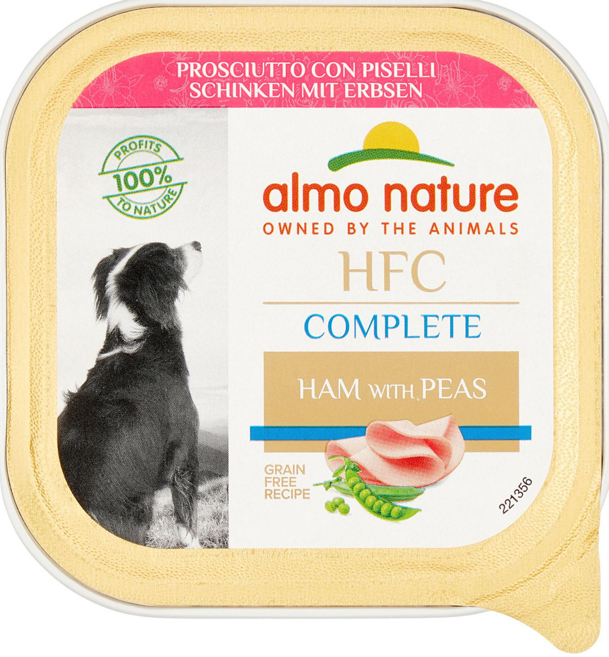 Umido per cani al prosciutto con piselli 85 gr