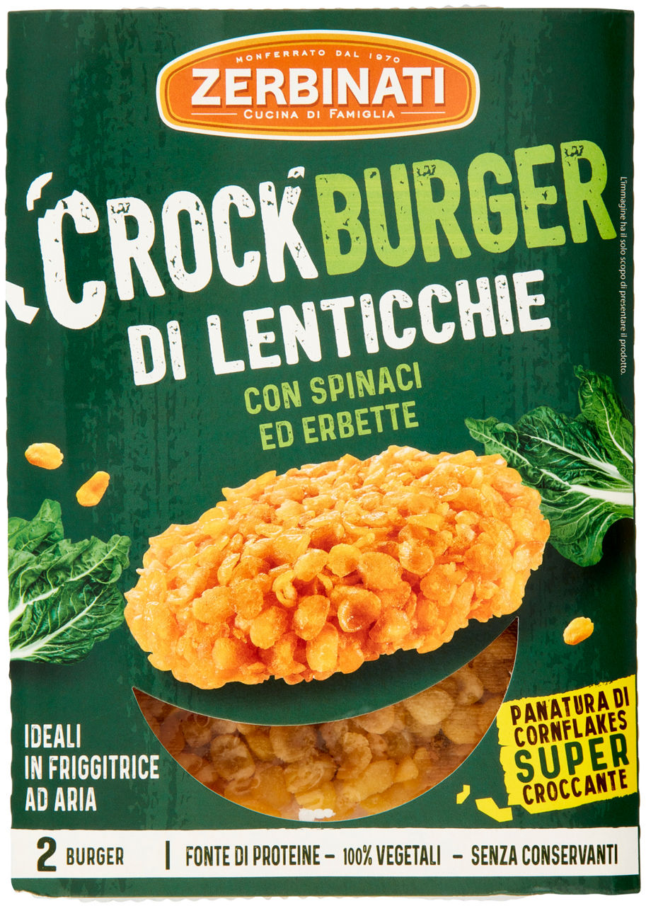 Crockburger di lenticchie con spinaci ed erbette160g