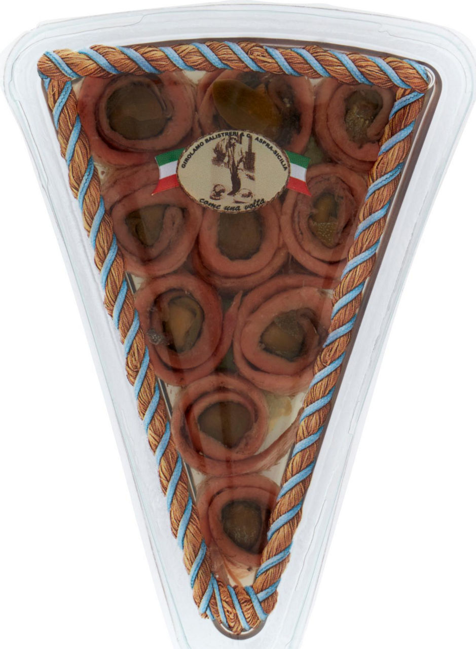 Filetti di acciughe arrotolati con capperi in olio di semi di girasole 80 gr