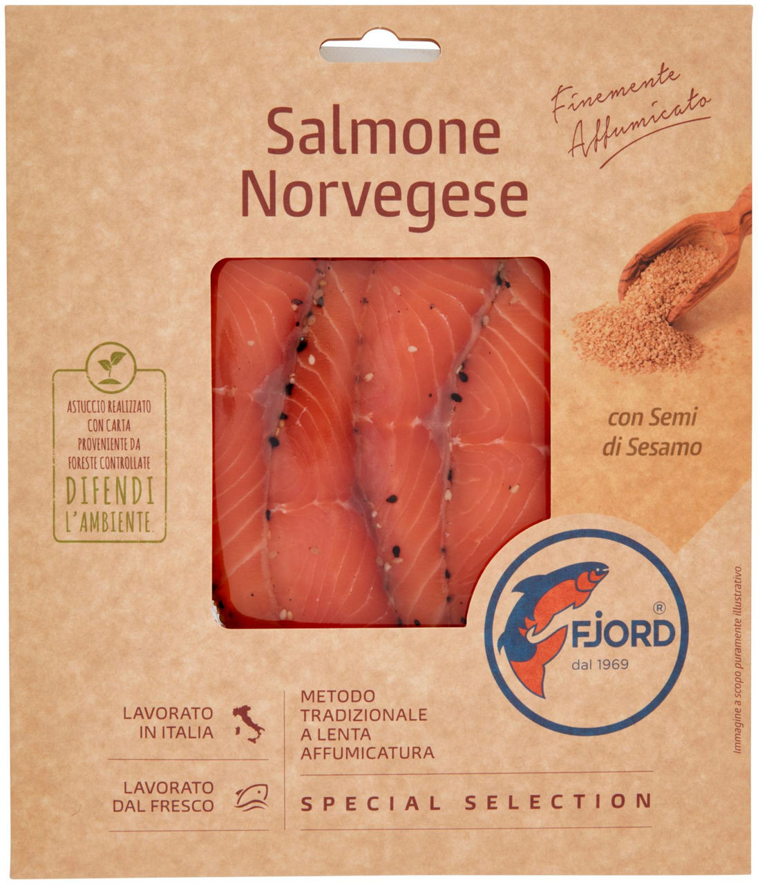 Salmone affumicato al sesamo fjord g 100