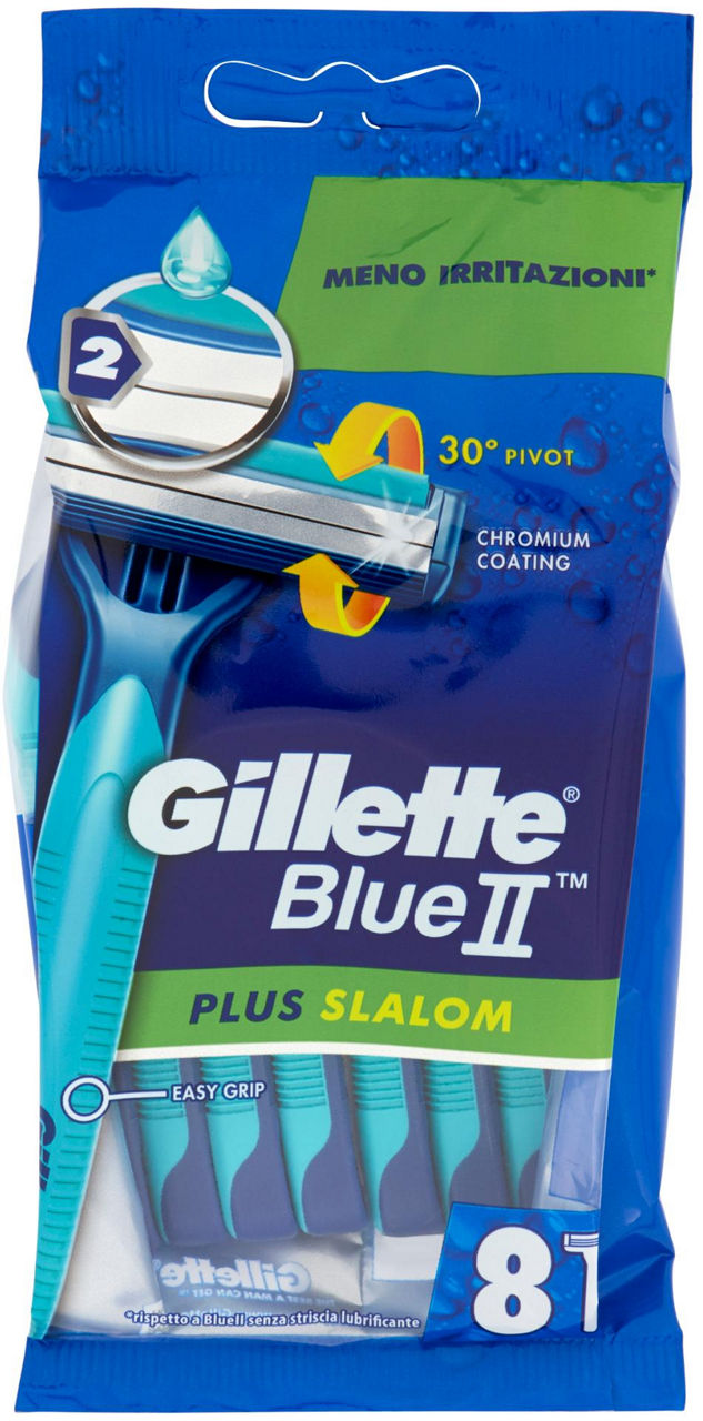 Rasoio gillette blue ii slalom plus usa&getta blister pezzi 8