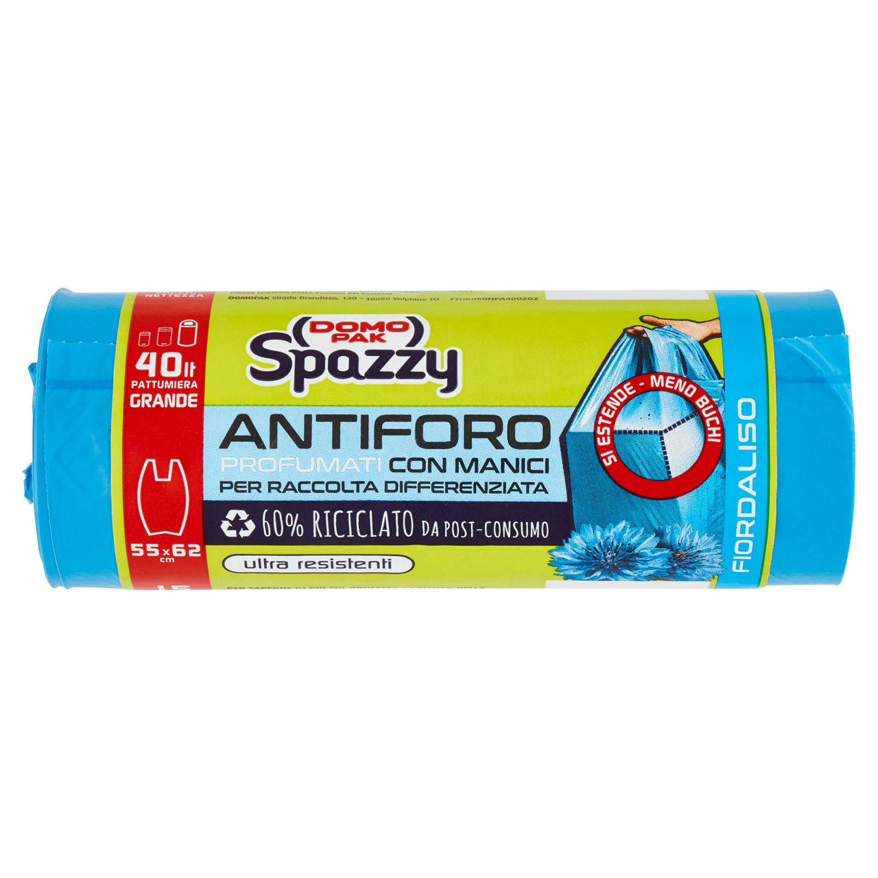 Sacchi nettezza antiforo profumati con manici 40 lt  15 pz - Immagine 01