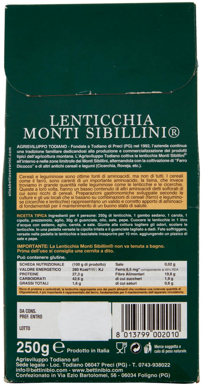 LENTICCHIA MONTI SIBILLINI BIO 250G - Immagine 21