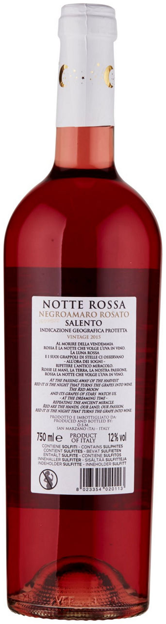 NEGROAMARO ROSATO SALENTO IGP NOTTE ROSSA  ML.750 - 2