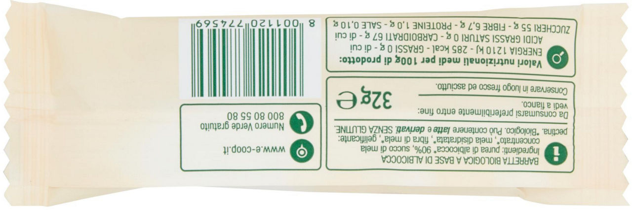 Barretta snack all'albicocca Vivi Verde 32 g - 2