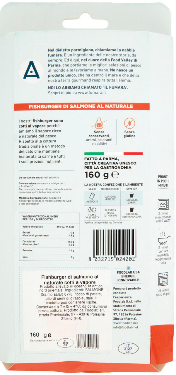 FISHBURGER DI SALMONE FUMARA X2 G 160 - 2