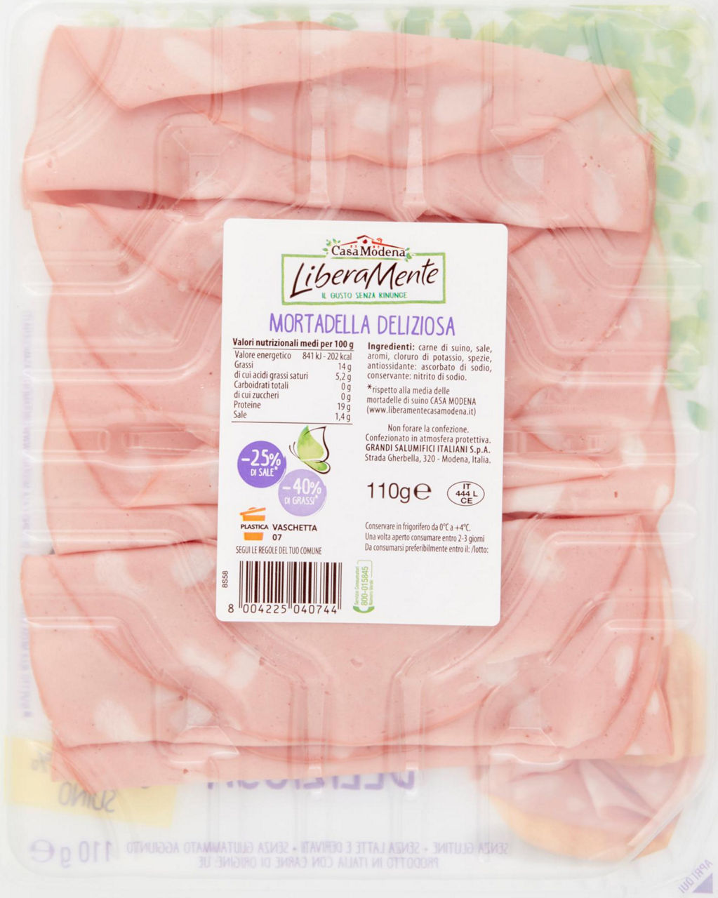 MORTADELLA CASA MODENA LIBERAMENTE MENO SALE G 110 - 2