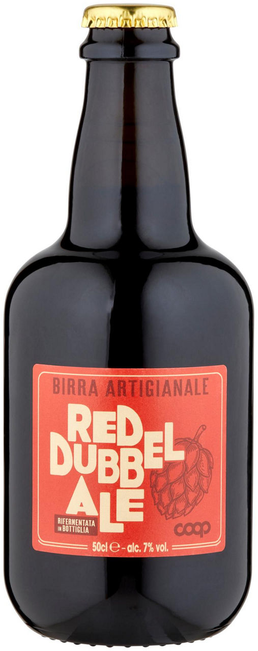 Birra artigianale red dubbel ale 7 gradi coop bottiglia ml 500