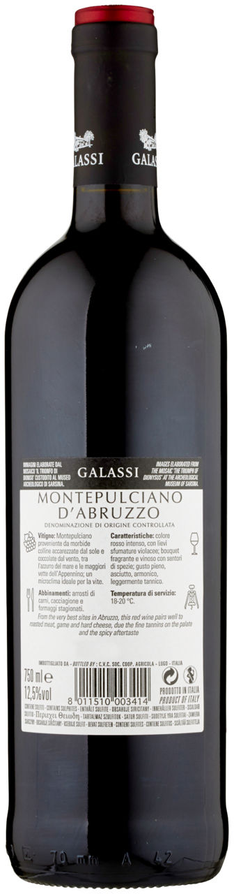 MONTEPULCIANO D'ABRUZZO DOC GALASSI ML 750 - Immagine 51