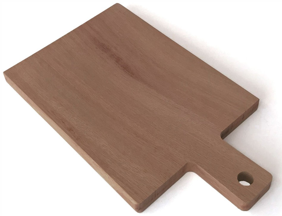 Tagliere noce rettangolare con manico legno scuro 19 x 32 x 1,5 cm.