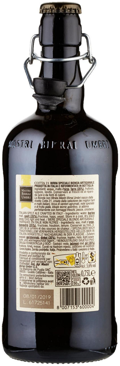 Birra Cotta 21  Speciale Bionda Artigianale in Bottiglia 0,75 L - 2