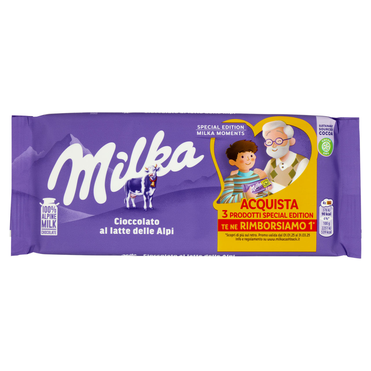 Tavoletta di cioccolato al latte 100% Alpino  100 gr - Immagine 11