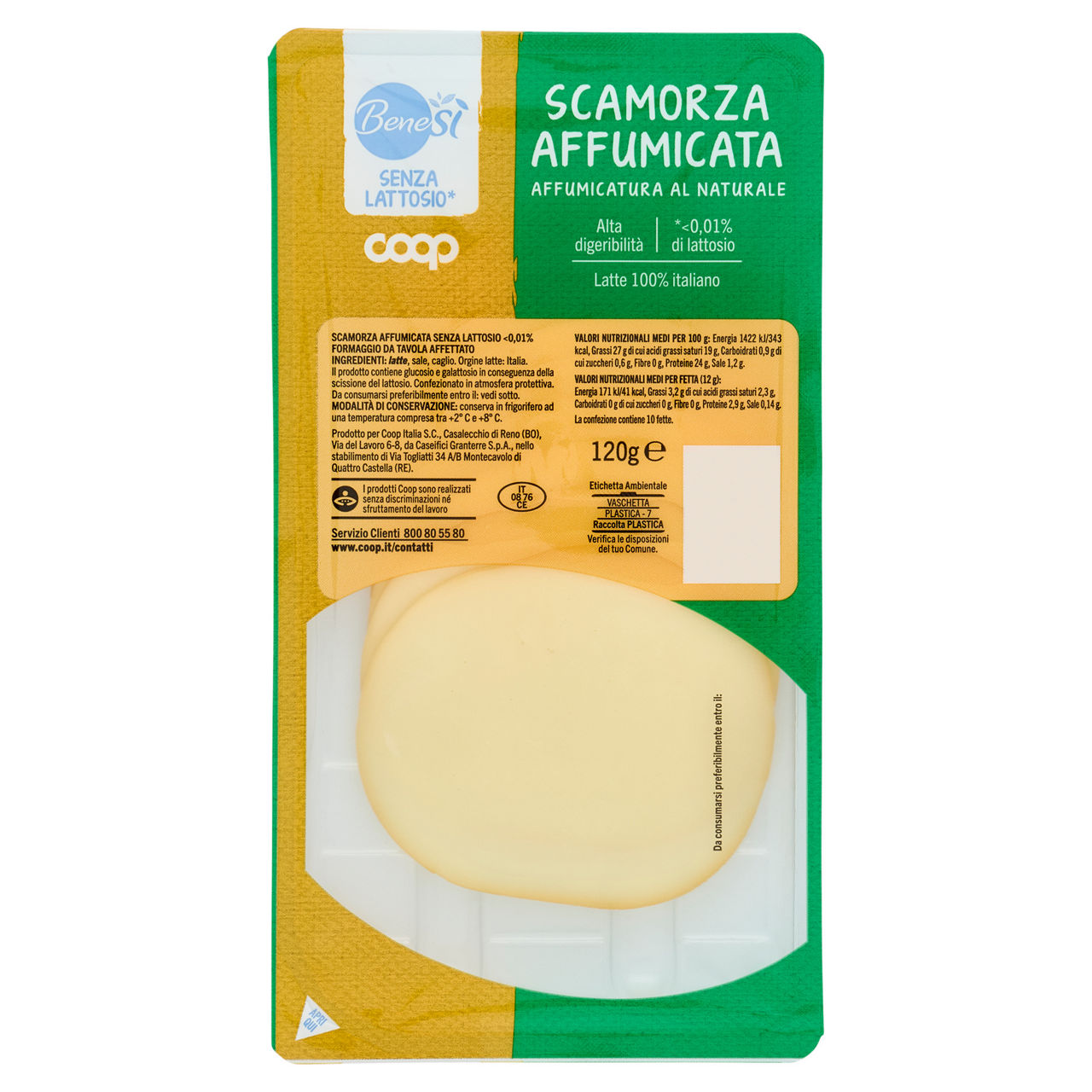 Scamorza affumicata affettata senza lattosio 120 gr - Immagine 01